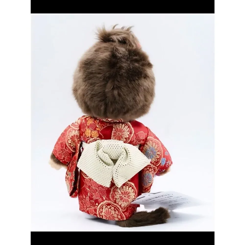 NWT Vintage Red Kimono Monchhichi Doll with Bow